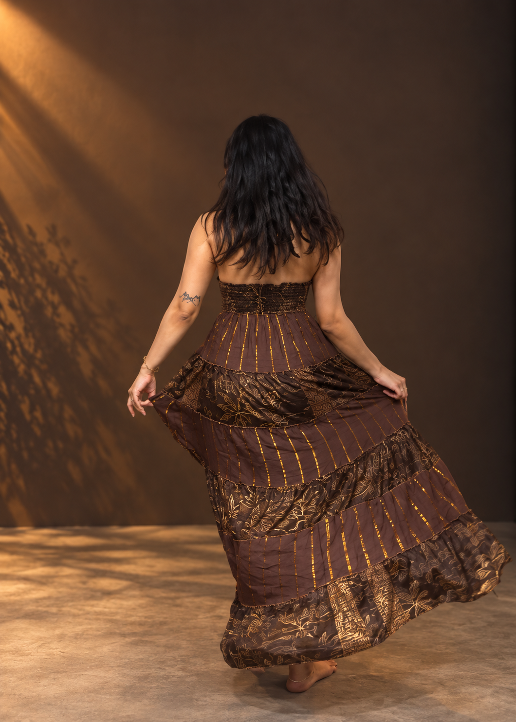 Cocoa Bloom Maxi Dress