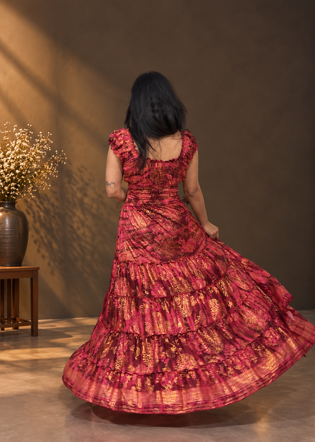 Rose Charm Boho Maxi Dress