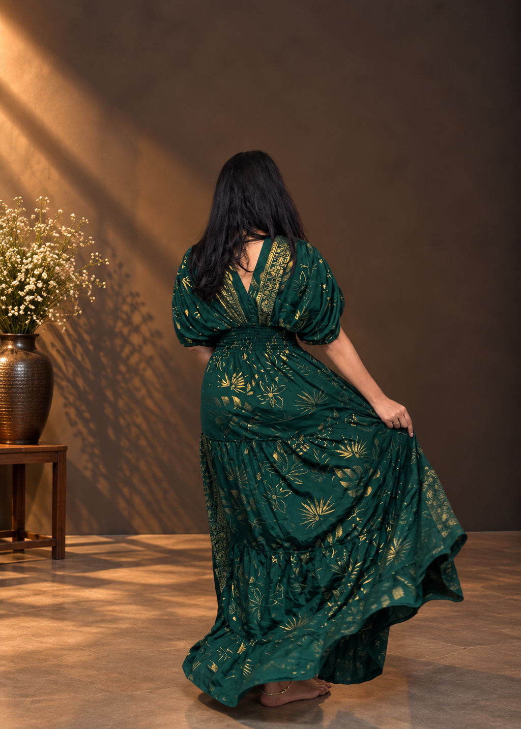Evergreen Royal Maxi Dress