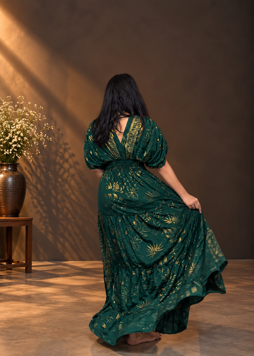 Evergreen Royal Maxi Dress