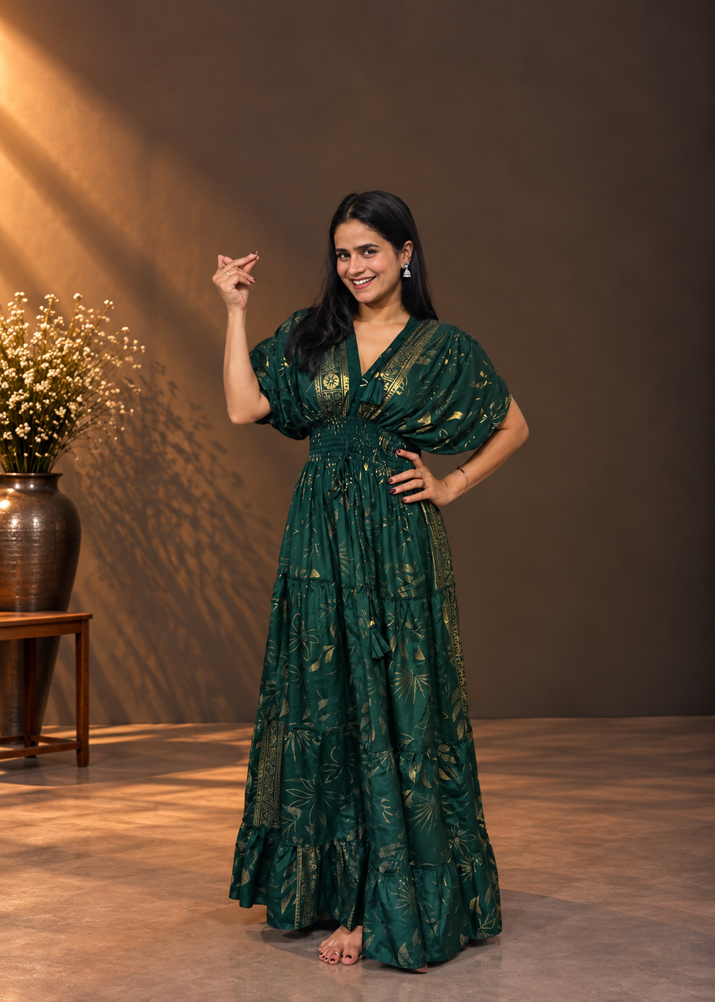 Evergreen Royal Maxi Dress