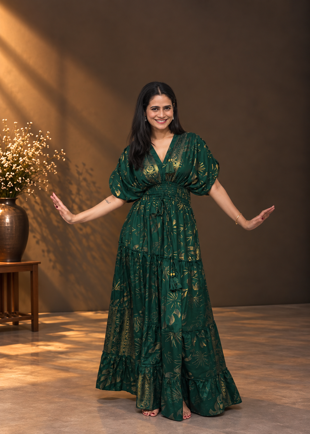 Evergreen Royal Maxi Dress