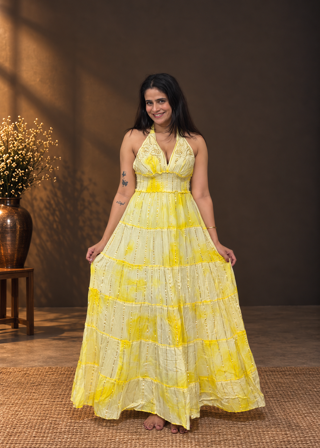 Solara Lemon Glow Maxi Dress